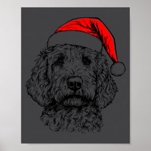 Goldendoodle Christmas Santa Hat Xmas Pajama Golde Poster