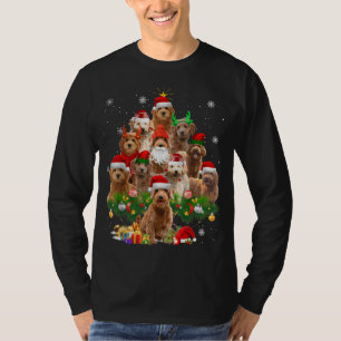 Goldendoodle Christmas Tree Lights Funny Dog Xmas  T-Shirt