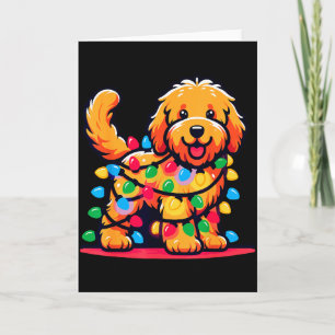Goldendoodle Christmas Tree Xmas Lights Golden Doo Card