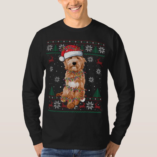 Goldendoodle Christmas Ugly Sweater Funny Dog Love (Front)