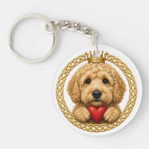 Goldendoodle Claddagh Key Ring
