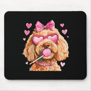 Goldendoodle Coquette Bow Valentine Day Raglan Bys Mouse Pad