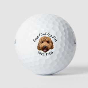 Goldendoodle Custom Golf Ball Best Dad by Par Gift