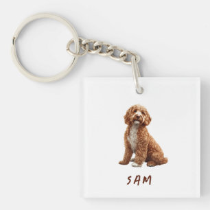 Goldendoodle Custom Pet  Key Ring