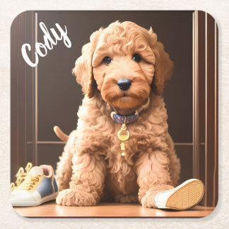 Goldendoodle Custom Square Coasters