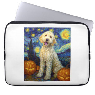 Goldendoodle Cute Dog Halloween Jack O Lantern Pum Laptop Sleeve