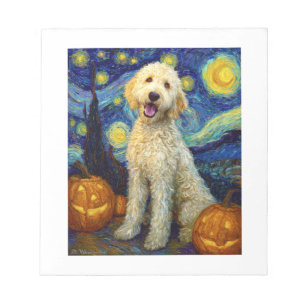 Goldendoodle Cute Dog Halloween Jack O Lantern Pum Notepad