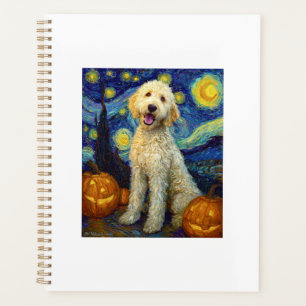 Goldendoodle Cute Dog Halloween Jack O Lantern Pum Planner