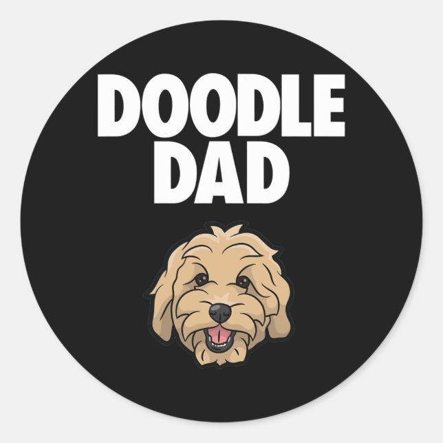 Goldendoodle Dad Doodle Dad Golden Doodle Dog Classic Round Sticker (Front)