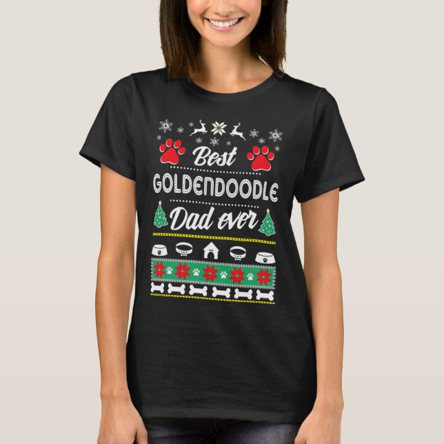 Goldendoodle Dad   Ugly Christmas T-Shirt (Front)