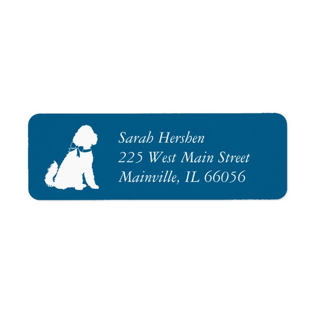 Goldendoodle Dog Baby Shower Boy Blue Return Address Label (Front)