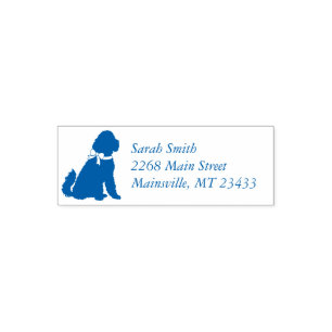 Goldendoodle Dog Baby Shower Boy Blue Self-inking Stamp