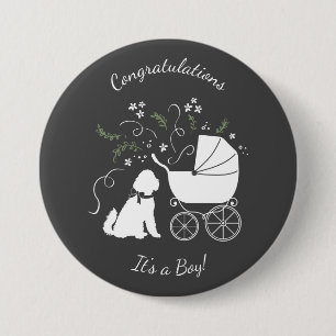 Goldendoodle Dog Baby Shower Genderless 7.5 Cm Round Badge