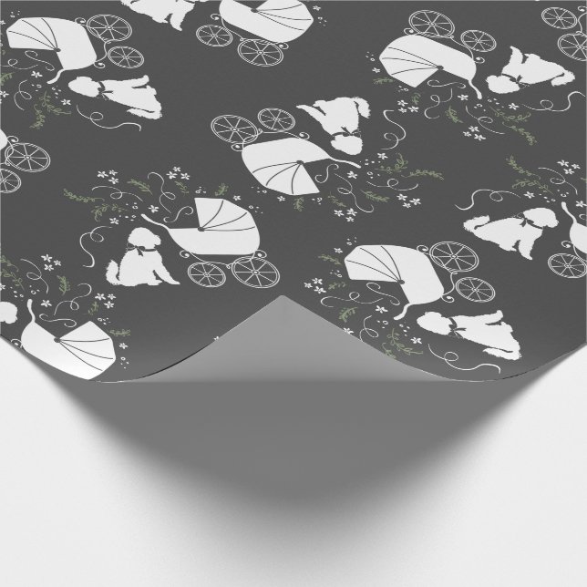 Goldendoodle Dog Baby Shower Genderless Wrapping Paper (Corner)