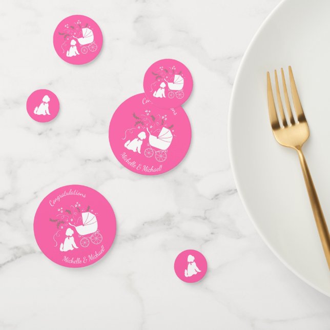 Goldendoodle Dog Baby Shower Pink Girl Confetti (Group)