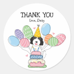 Goldendoodle Dog Birthday Party Favour Tags Sticke