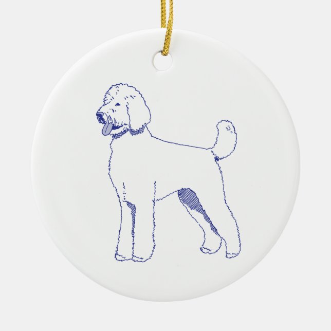 Goldendoodle dog breed ceramic ornament (Front)