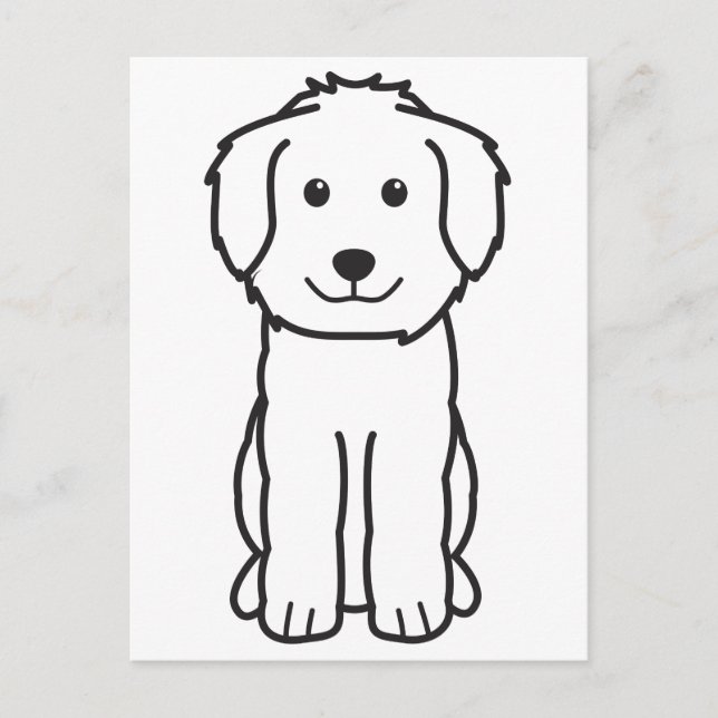Goldendoodle Dog Cartoon Postcard (Front)