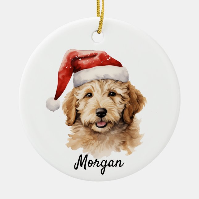 Goldendoodle Dog Ceramic Ornament (Front)