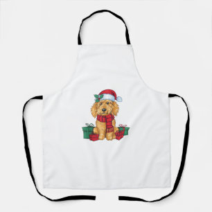 Goldendoodle Dog Christmas Celebration Santa Dog X Apron