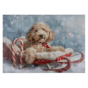Goldendoodle Dog Christmas Festive  Cutting Board