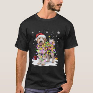 Goldendoodle Dog Christmas Light Xmas Dad Mum T-Shirt