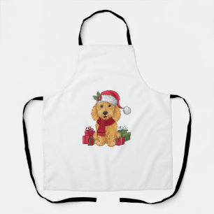 Goldendoodle Dog Christmas Outfits Santa Hat Dog X Apron