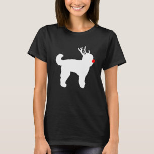 Goldendoodle Dog Christmas Reindeer Antlers Xmas T-Shirt