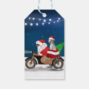 Goldendoodle dog Christmas Santa Claus Gift Tags