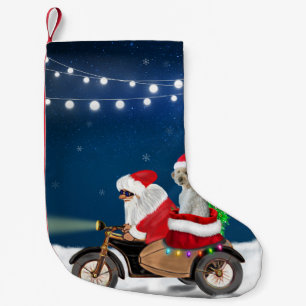 Goldendoodle dog Christmas Santa Claus  Small Christmas Stocking