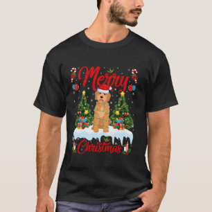 Goldendoodle Dog Christmas Tree Lighting Goldendoo T-Shirt