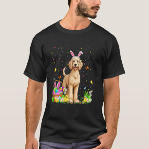 Goldendoodle Dog Easter Egg Hunt Bunny Ear Happy E T-Shirt