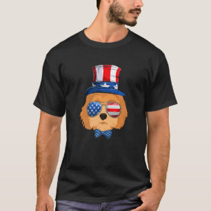 Goldendoodle Dog Fourth 4th Of July Patriotic Us F T-Shirt