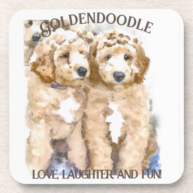 Goldendoodle Dog fun Coaster (Front)
