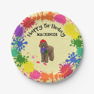 Goldendoodle  Dog Fun Paint Art Party  Paper Plate