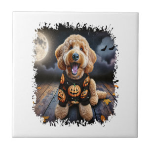 Goldendoodle Dog Halloween Ceramic Tile