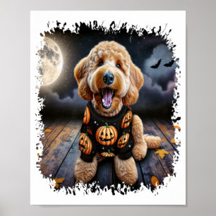 Goldendoodle Dog Halloween Poster