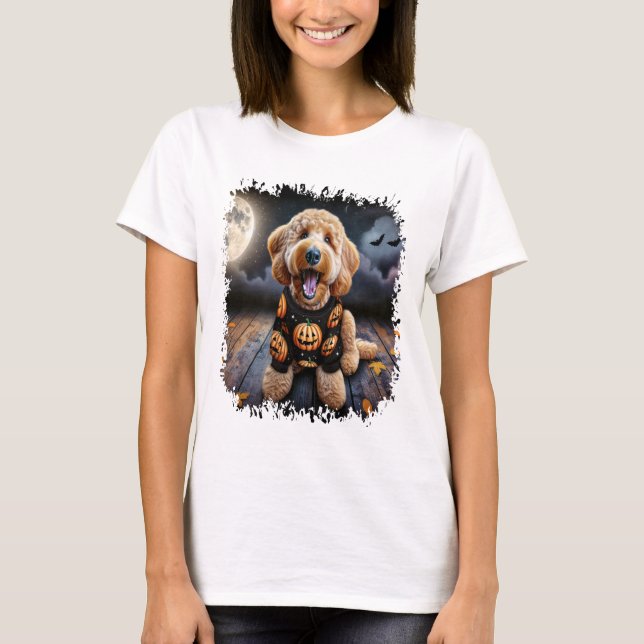 Goldendoodle Dog Halloween T-Shirt (Front)