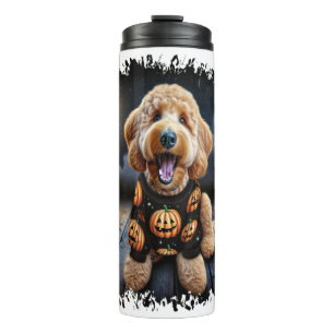 Goldendoodle Dog Halloween Thermal Tumbler