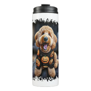 Goldendoodle Dog Halloween Thermal Tumbler