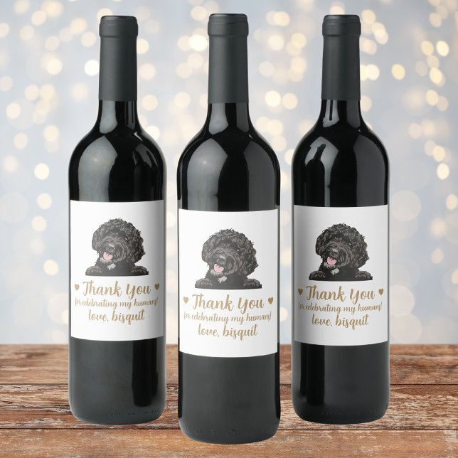 Goldendoodle Dog I Do Too Wedding Wine Label (Creator Uploaded)
