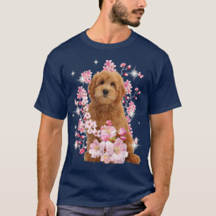 Goldendoodle Dog Japanese Cherry Blossom Sakura Fl T-Shirt
