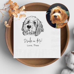 Goldendoodle Dog Personalised Drink On Me Napkin