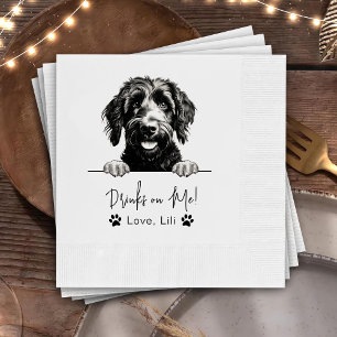 Goldendoodle Dog Personalised Drinks On Me Napkin