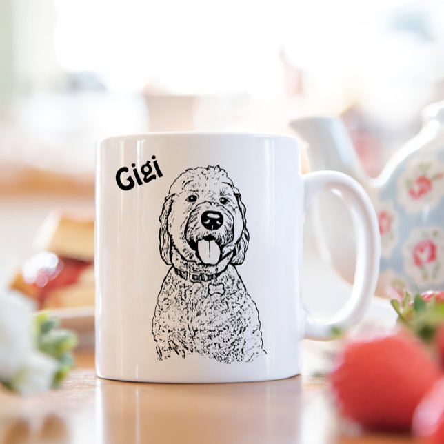Goldendoodle Dog Personalised Hand Drawing Mug (Creator Uploaded)