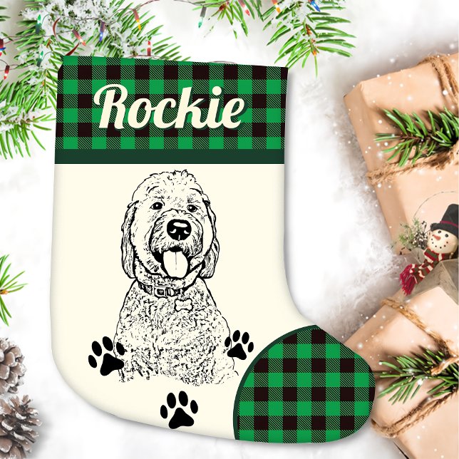 Goldendoodle Dog Personalised Small Christmas Stocking (Creator Uploaded)