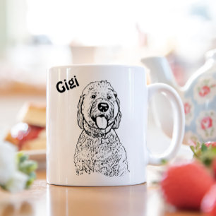 Goldendoodle Dog Personalized Hand Drawing Mug