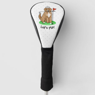 Goldendoodle Dog Playing Golf (red whmk2) Cute Fun Head Cover
