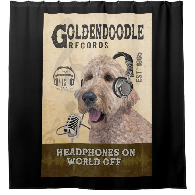Goldendoodle Dog Record Company Canvas 2 Shower Curtain (Front)