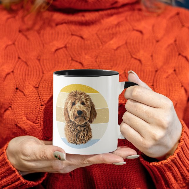 Goldendoodle Dog Retro Sunset Mug (Creator Uploaded)